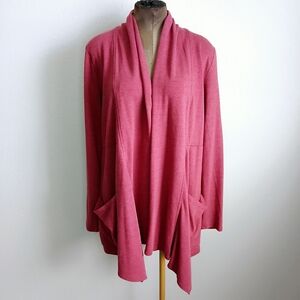 Magellan Sportswear Cardigan Women's Size Large Burgundy Open Front Long Sleeve